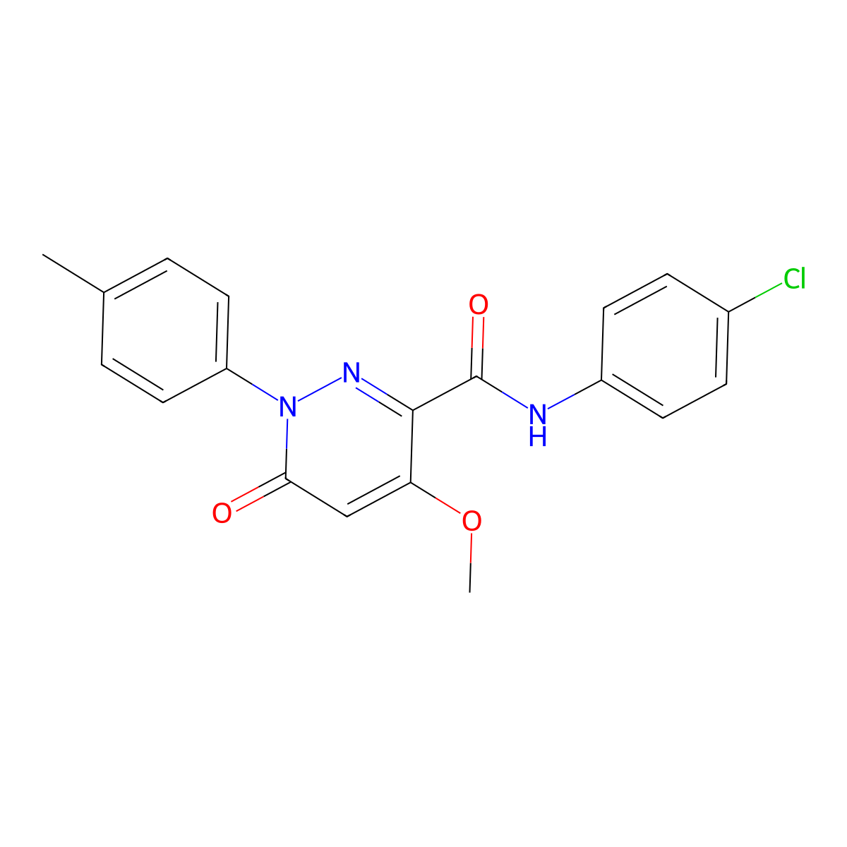 N-(4-chlorophenyl)-4-methoxy-1-(4-methylphenyl)-6-oxopyridazine-3-carboxamide molecular structure, CAS 1004390-57-1