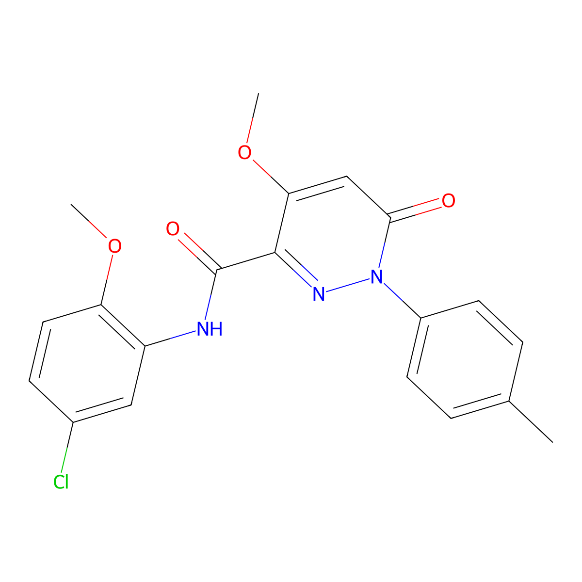 N-(5-chloro-2-methoxyphenyl)-4-methoxy-1-(4-methylphenyl)-6-oxo-1,6-dihydropyridazine-3-carboxamide molecular structure, CAS 1004390-87-7