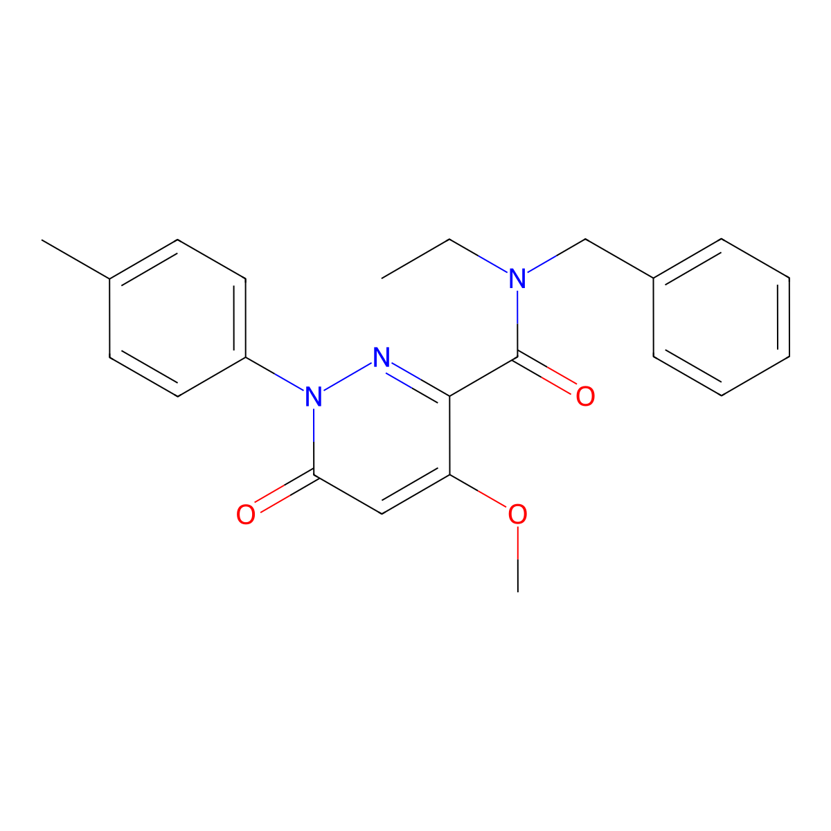 N-benzyl-N-ethyl-4-methoxy-1-(4-methylphenyl)-6-oxopyridazine-3-carboxamide molecular structure, CAS 1004391-51-8