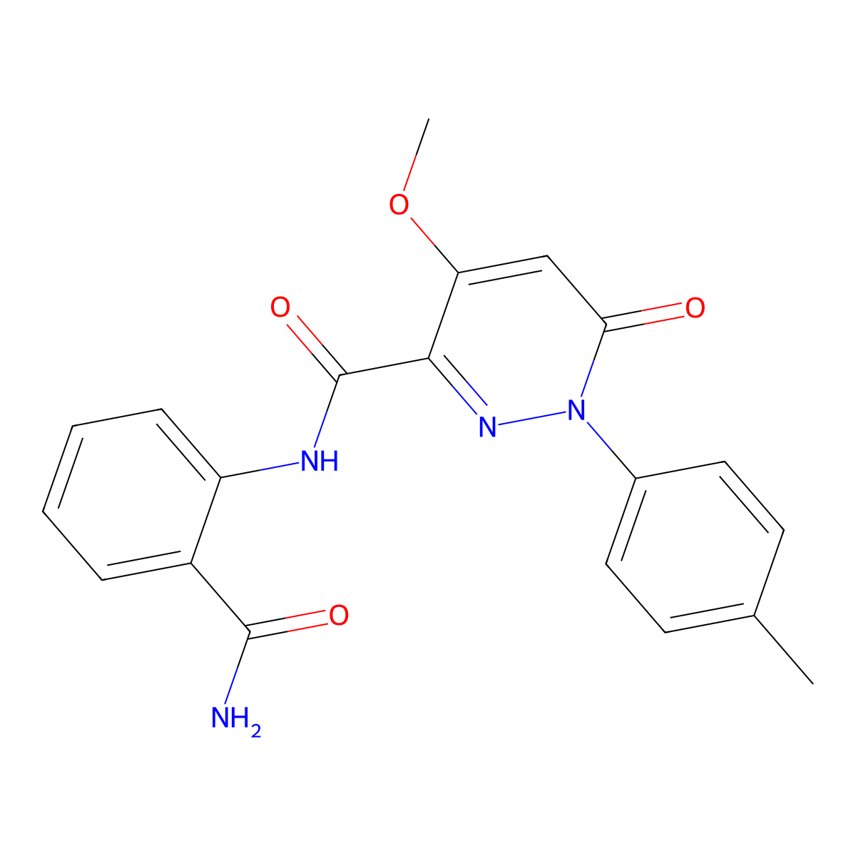 N-(2-carbamoylphenyl)-4-methoxy-1-(4-methylphenyl)-6-oxopyridazine-3-carboxamide molecular structure, CAS 1004392-25-9