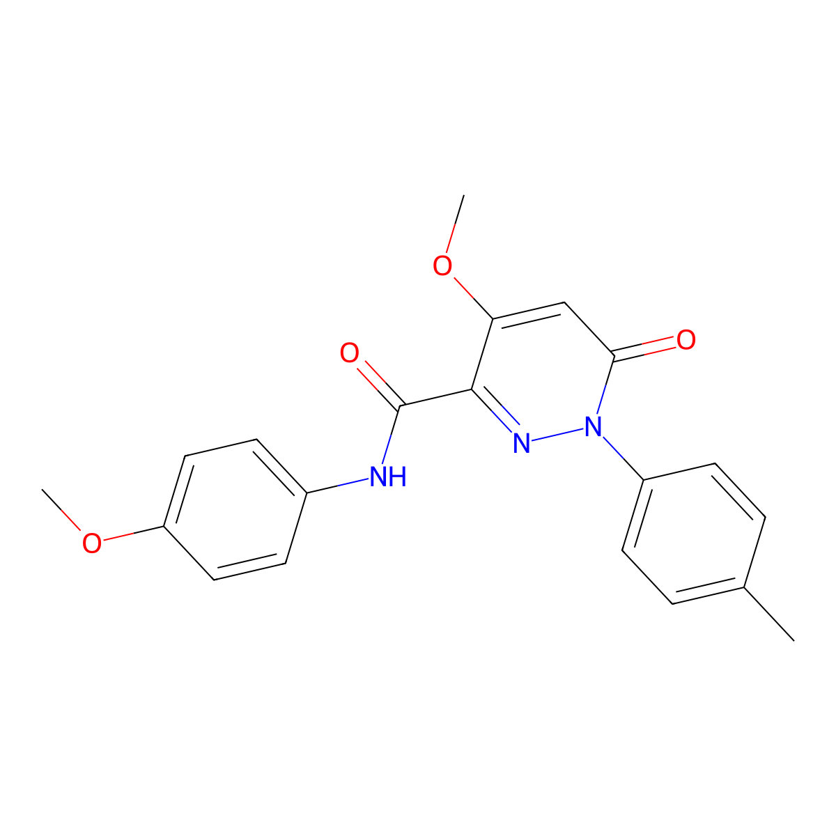 4-methoxy-N-(4-methoxyphenyl)-1-(4-methylphenyl)-6-oxopyridazine-3-carboxamide molecular structure, CAS 1004392-31-7