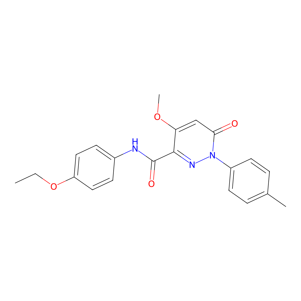 N-(4-ethoxyphenyl)-4-methoxy-1-(4-methylphenyl)-6-oxopyridazine-3-carboxamide molecular structure, CAS 1004392-50-0