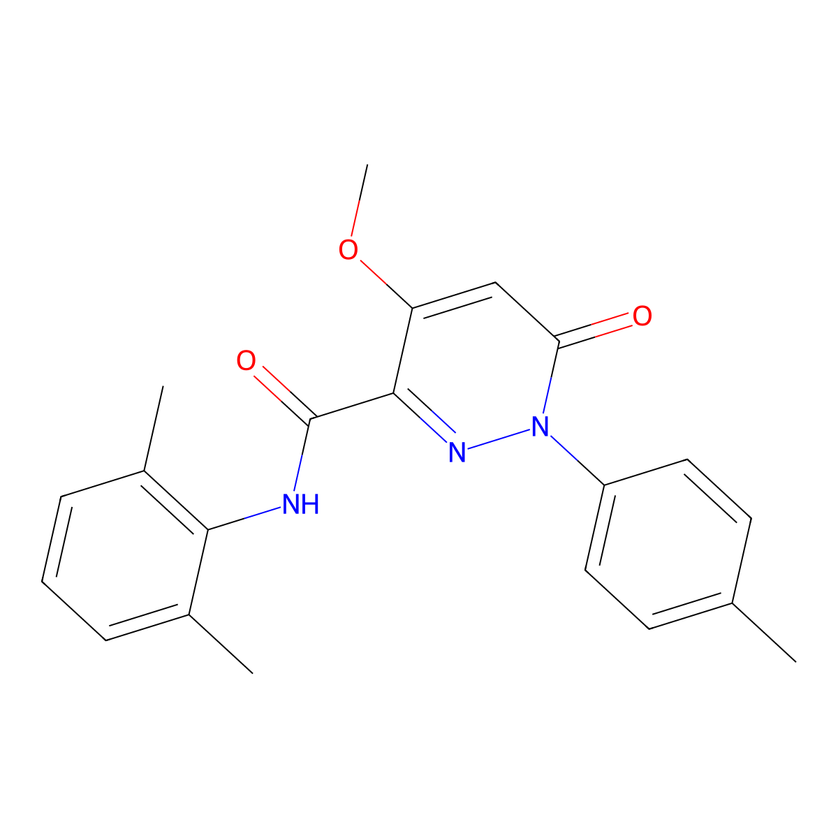 N-(2,6-dimethylphenyl)-4-methoxy-1-(4-methylphenyl)-6-oxo-1,6-dihydropyridazine-3-carboxamide molecular structure, CAS 1004392-52-2