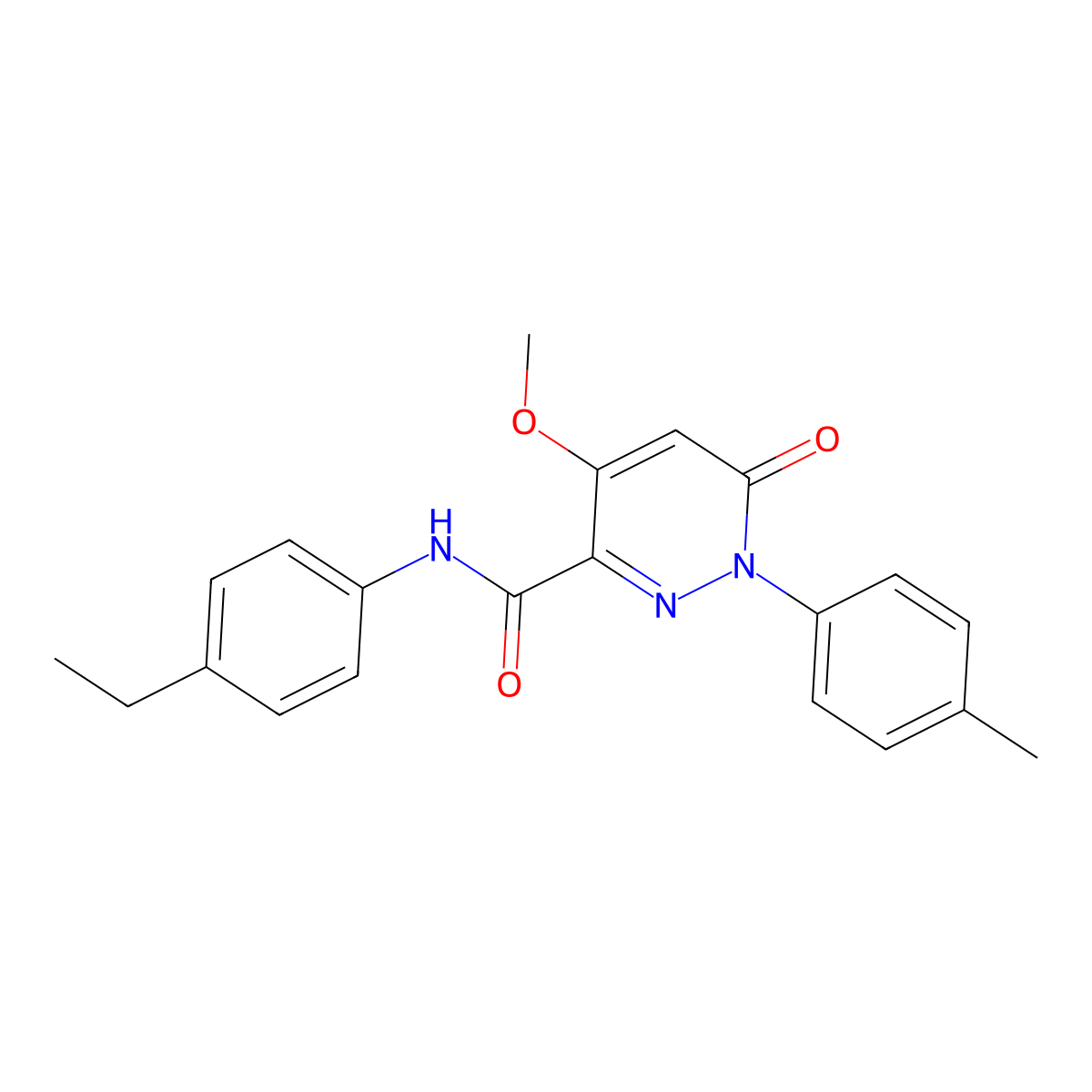 N-(4-ethylphenyl)-4-methoxy-1-(4-methylphenyl)-6-oxo-1,6-dihydropyridazine-3-carboxamide molecular structure, CAS 1004392-54-4