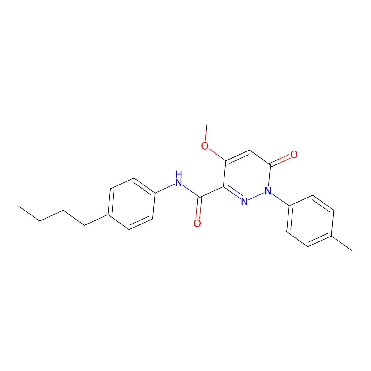 N-(4-butylphenyl)-4-methoxy-1-(4-methylphenyl)-6-oxo-1,6-dihydropyridazine-3-carboxamide molecular structure, CAS 1004392-59-9
