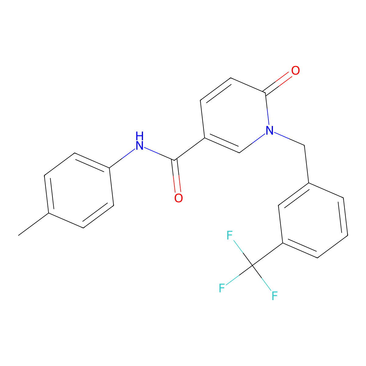N-(4-methylphenyl)-6-oxo-1-[[3-(trifluoromethyl)phenyl]methyl]pyridine-3-carboxamide molecular structure, CAS 1004393-24-1