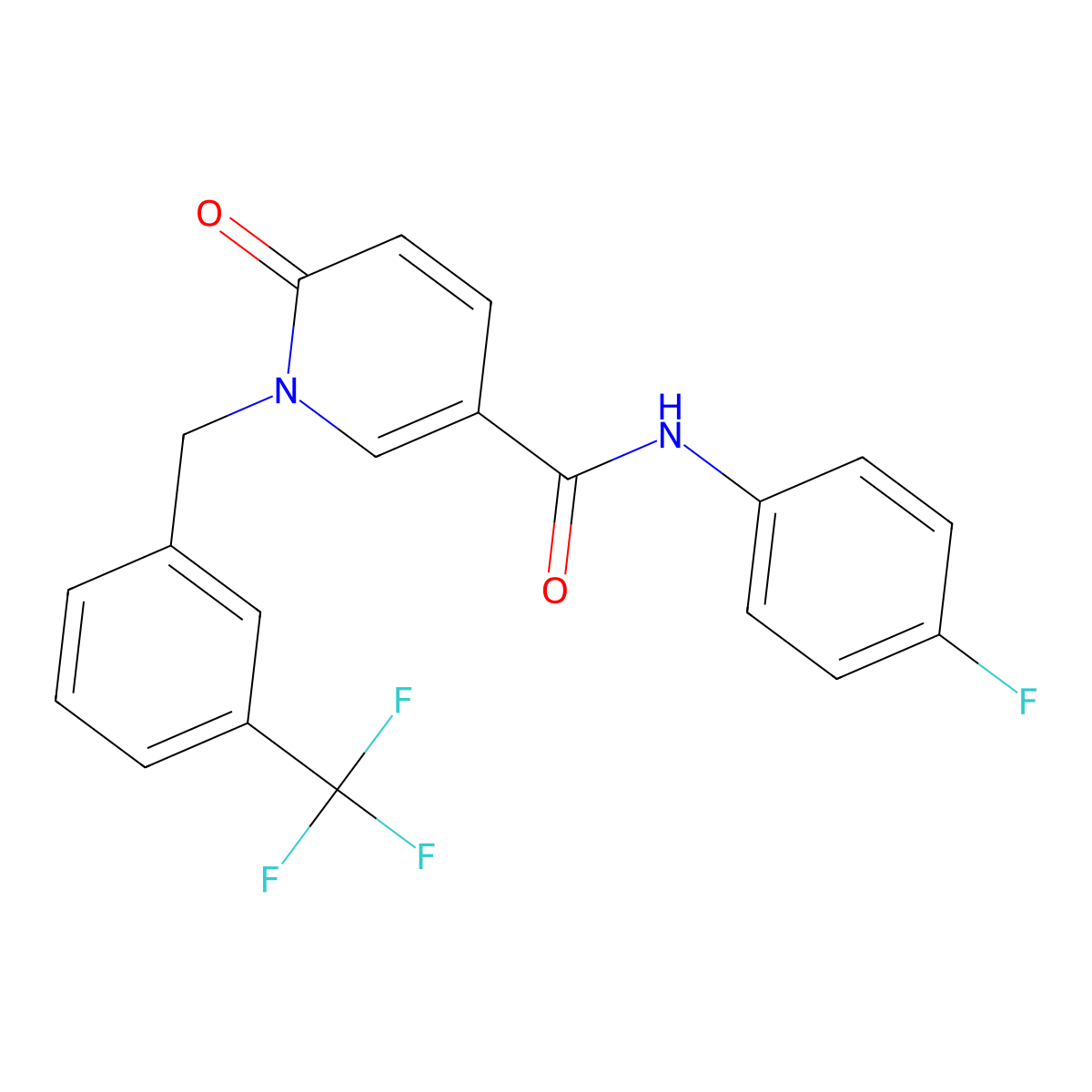 N-(4-fluorophenyl)-6-oxo-1-[[3-(trifluoromethyl)phenyl]methyl]pyridine-3-carboxamide molecular structure, CAS 1004393-31-0