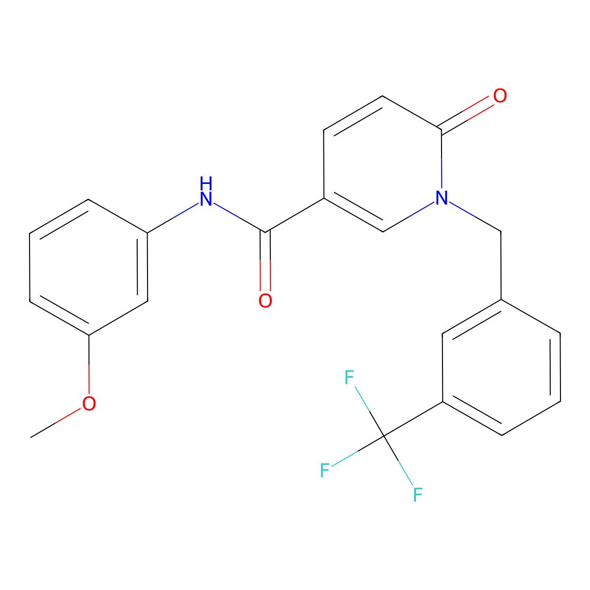 N-(3-methoxyphenyl)-6-oxo-1-[[3-(trifluoromethyl)phenyl]methyl]pyridine-3-carboxamide molecular structure, CAS 1004393-34-3