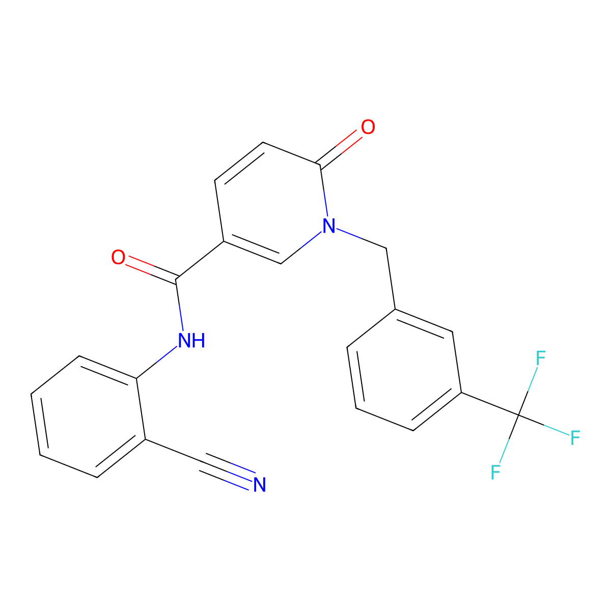 N-(2-cyanophenyl)-6-oxo-1-[[3-(trifluoromethyl)phenyl]methyl]pyridine-3-carboxamide molecular structure, CAS 1004393-40-1