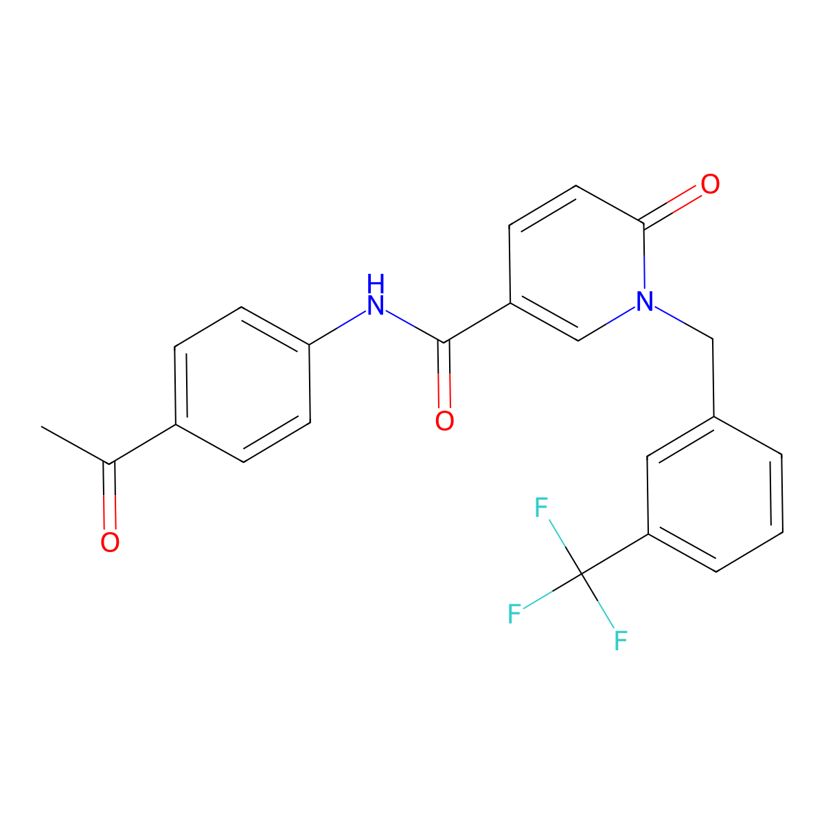 N-(4-acetylphenyl)-6-oxo-1-[[3-(trifluoromethyl)phenyl]methyl]pyridine-3-carboxamide molecular structure, CAS 1004393-42-3