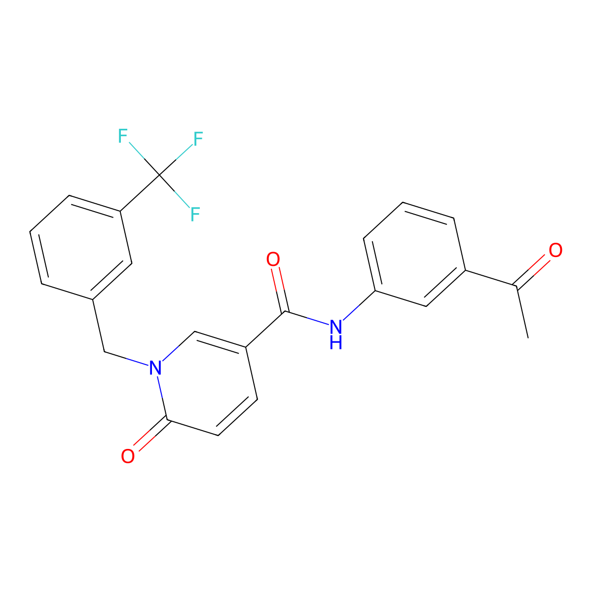 N-(3-acetylphenyl)-6-oxo-1-[[3-(trifluoromethyl)phenyl]methyl]pyridine-3-carboxamide molecular structure, CAS 1004393-44-5