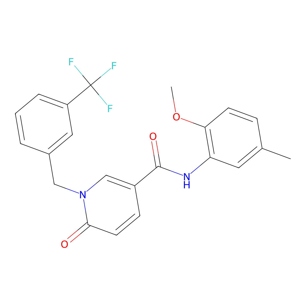N-(2-methoxy-5-methylphenyl)-6-oxo-1-[[3-(trifluoromethyl)phenyl]methyl]pyridine-3-carboxamide molecular structure, CAS 1004393-48-9