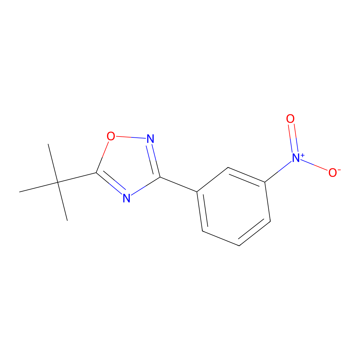 5-Tert-butyl-3-(3-nitrophenyl)-1,2,4-oxadiazole molecular structure, CAS 1004398-30-4