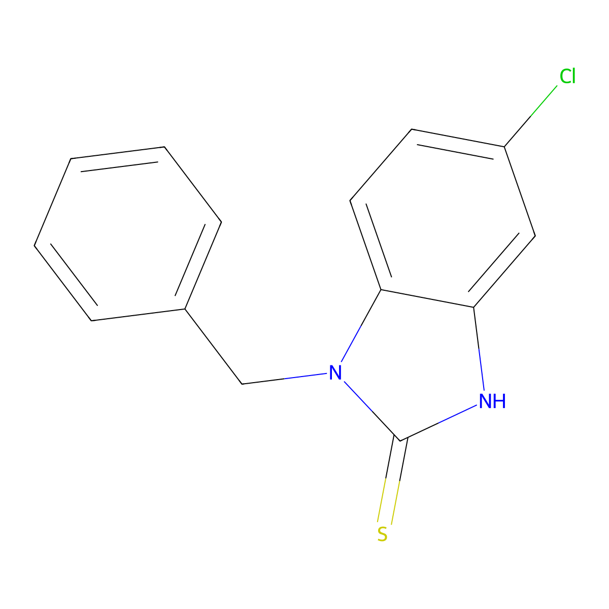 1-benzyl-5-chloro-1H-1,3-benzodiazole-2-thiol molecular structure, CAS 100440-60-6