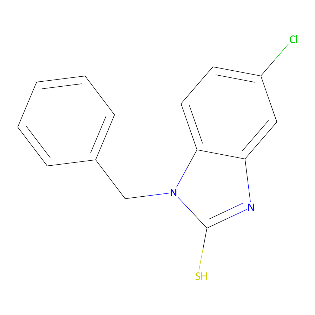 1-benzyl-5-chloro-1H-1,3-benzodiazole-2-thiol molecular structure, CAS 100440-60-6