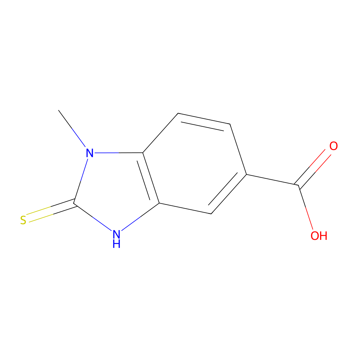 2,3-Dihydro-1-methyl-2-thioxo-1H-benzimidazole-5-carboxylic acid molecular structure, CAS 100440-61-7
