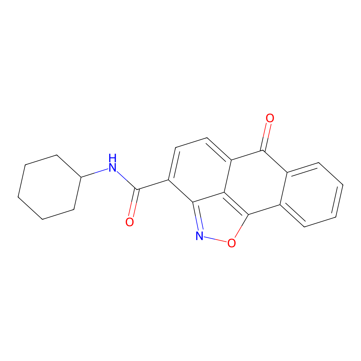 N-Cyclohexyl-6-oxo-6H-anthra[1,9-CD]isoxazole-3-carboxamide molecular structure, CAS 100440-78-6