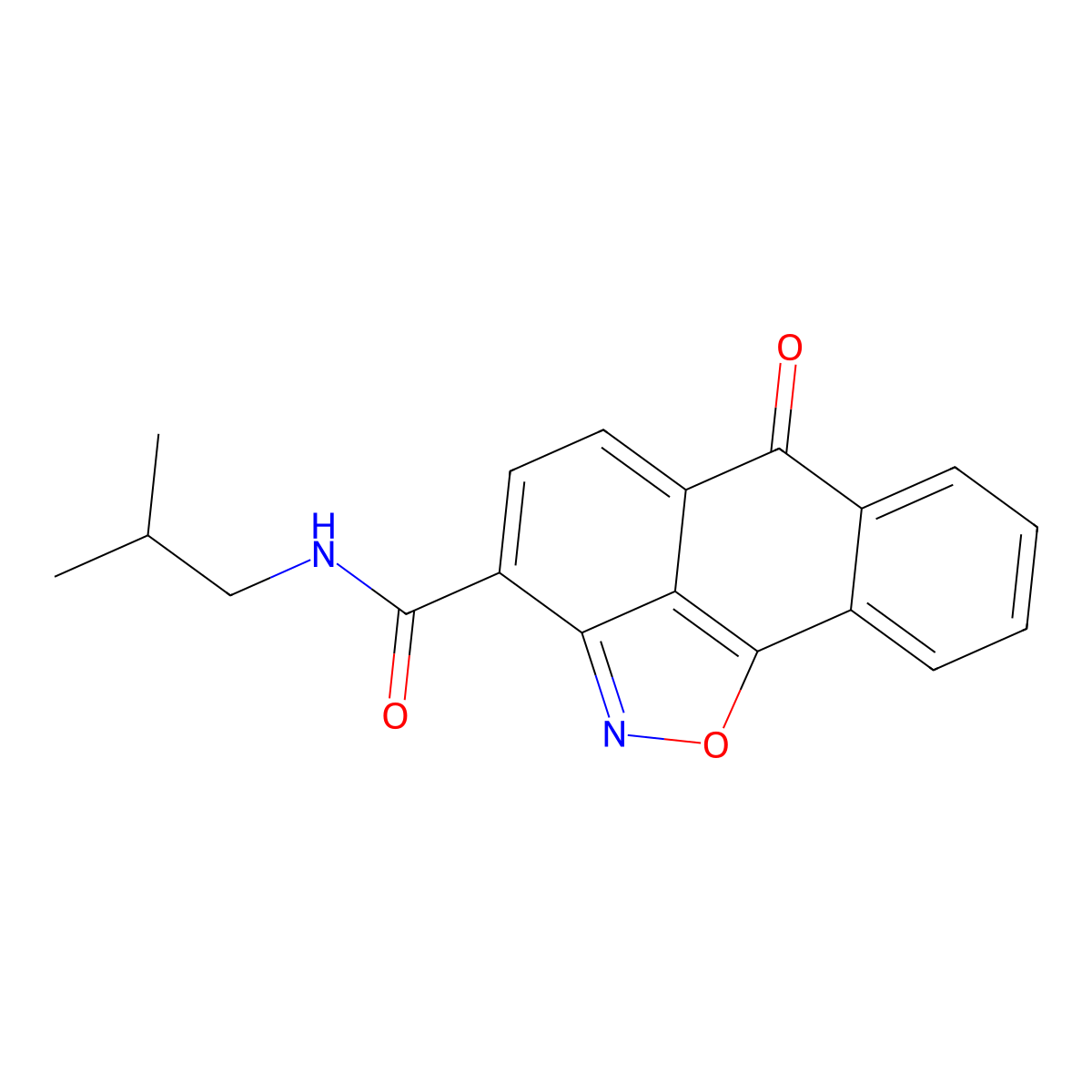 N-isobutyl-6-oxo-6H-anthra[1,9-cd]isoxazole-3-carboxamide molecular structure, CAS 100440-81-1