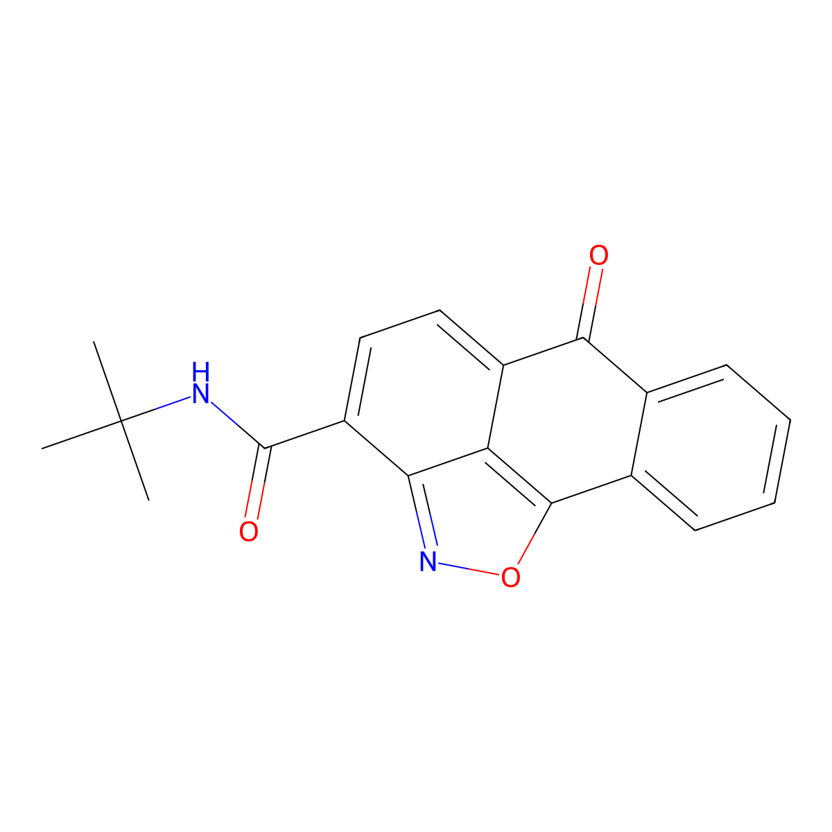 N-(tert-Butyl)-6-oxo-6H-anthra[1,9-cd]isoxazole-3-carboxamide molecular structure, CAS 100440-82-2