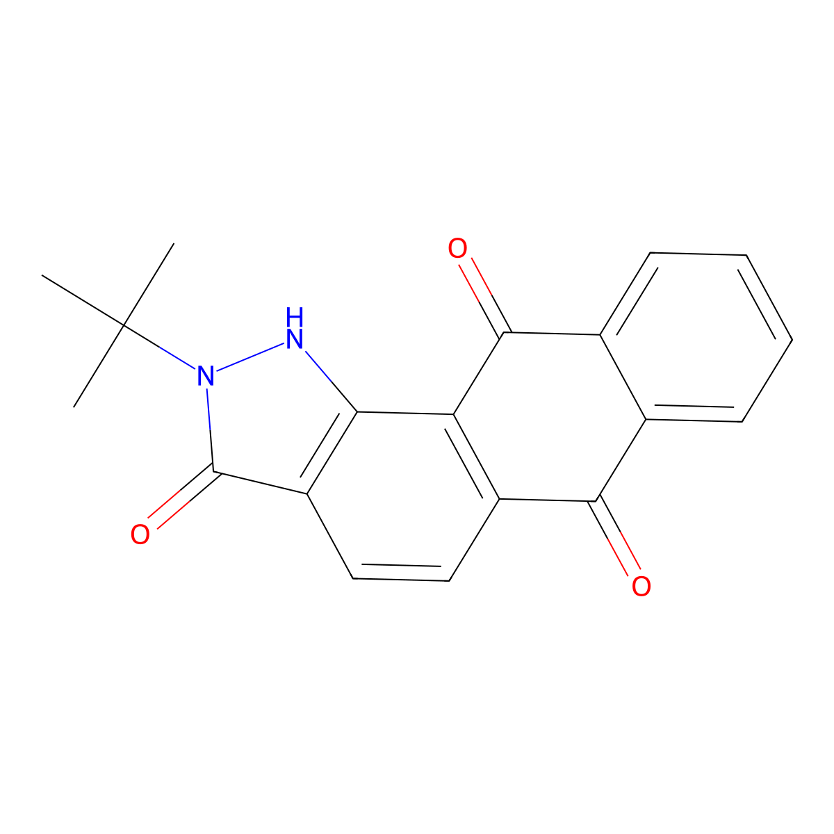 2-tert-butyl-1H-naphtho[2,3-g]indazole-3,6,11-trione molecular structure, CAS 100440-87-7