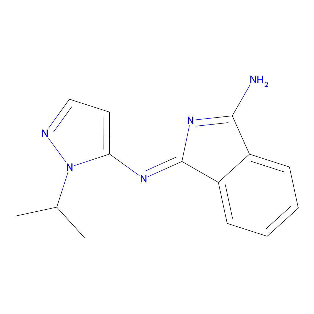 3-(2-Propan-2-ylpyrazol-3-yl)iminoisoindol-1-amine molecular structure, CAS 1004417-78-0