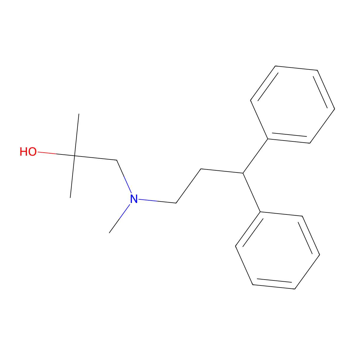 1-((3,3-Diphenylpropyl)(methyl)amino)-2-methyl-2-propanol molecular structure, CAS 100442-33-9