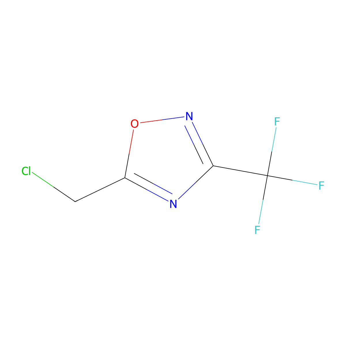 5-(Chloromethyl)-3-(trifluoromethyl)-1,2,4-oxadiazole molecular structure, CAS 100442-49-7