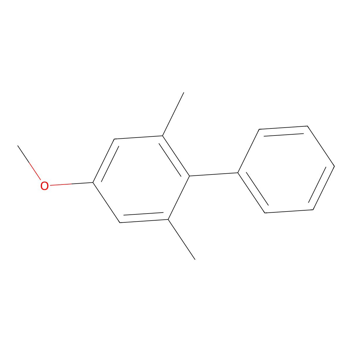 4-Methoxy-2,6-dimethyl-1,1'-biphenyl molecular structure, CAS 100444-42-6
