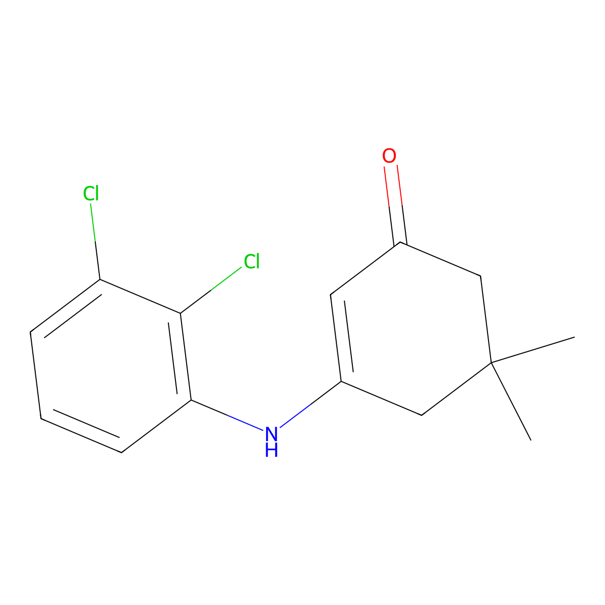 2-Cyclohexen-1-one, 3-((2,3-dichlorophenyl)amino)-5,5-dimethyl- molecular structure, CAS 100445-54-3