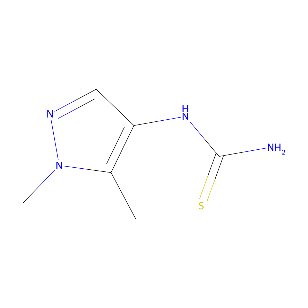 1-(1,5-dimethyl-1H-pyrazol-4-yl)thiourea molecular structure, CAS 1004451-60-8
