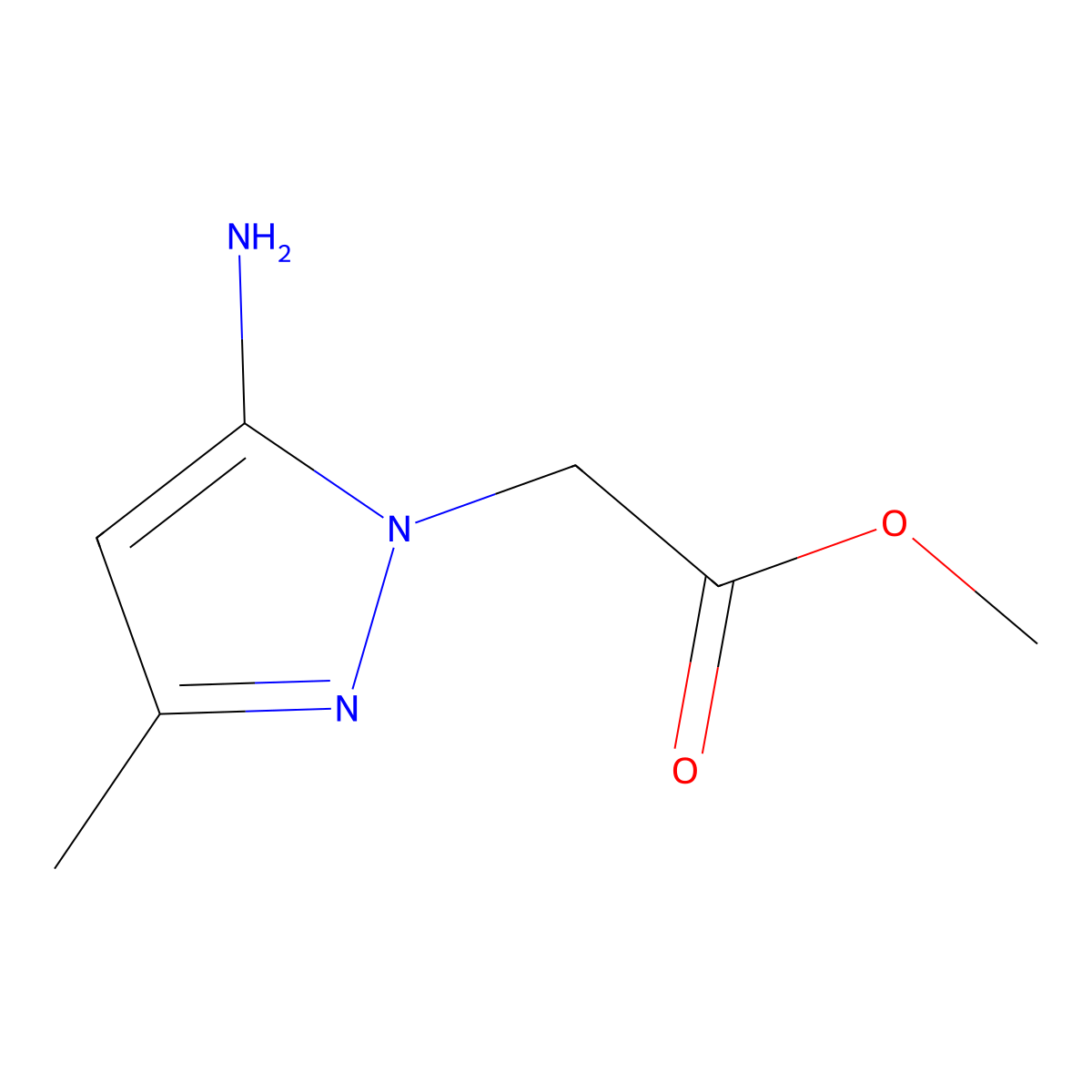 methyl 2-(5-amino-3-methyl-1H-pyrazol-1-yl)acetate molecular structure, CAS 1004451-62-0