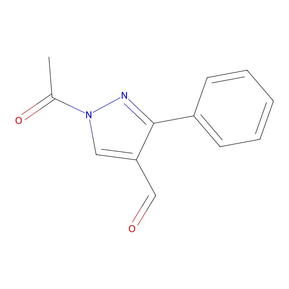 1-acetyl-3-phenyl-1H-pyrazole-4-carbaldehyde molecular structure, CAS 1004451-68-6