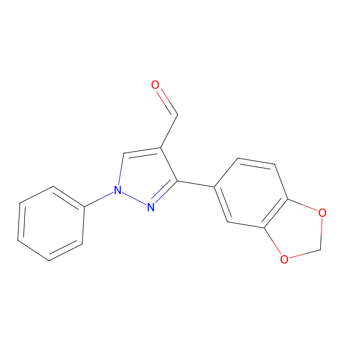 3-(Benzo[D][1,3]dioxol-5-YL)-1-phenyl-1H-pyrazole-4-carbaldehyde molecular structure, CAS 1004451-69-7