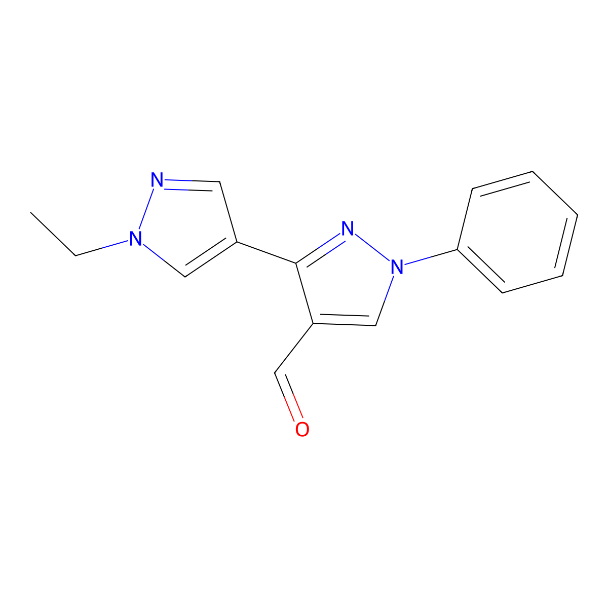 3-(1-Ethylpyrazol-4-yl)-1-phenylpyrazole-4-carbaldehyde molecular structure, CAS 1004451-75-5