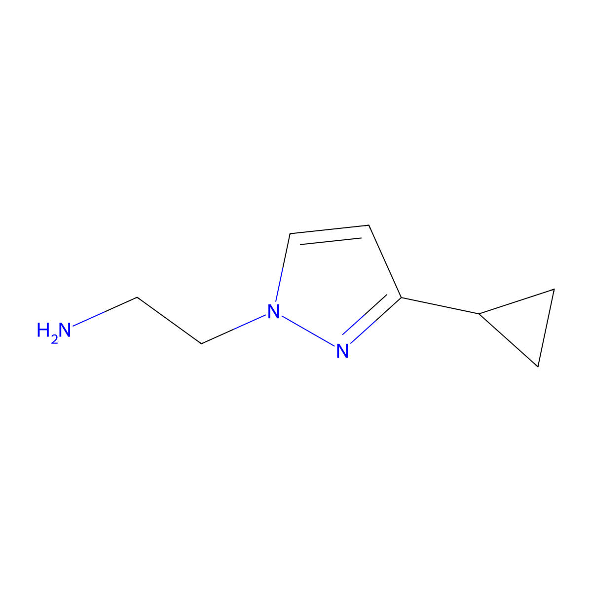 2-(3-Cyclopropylpyrazol-1-yl)ethylamine molecular structure, CAS 1004451-87-9