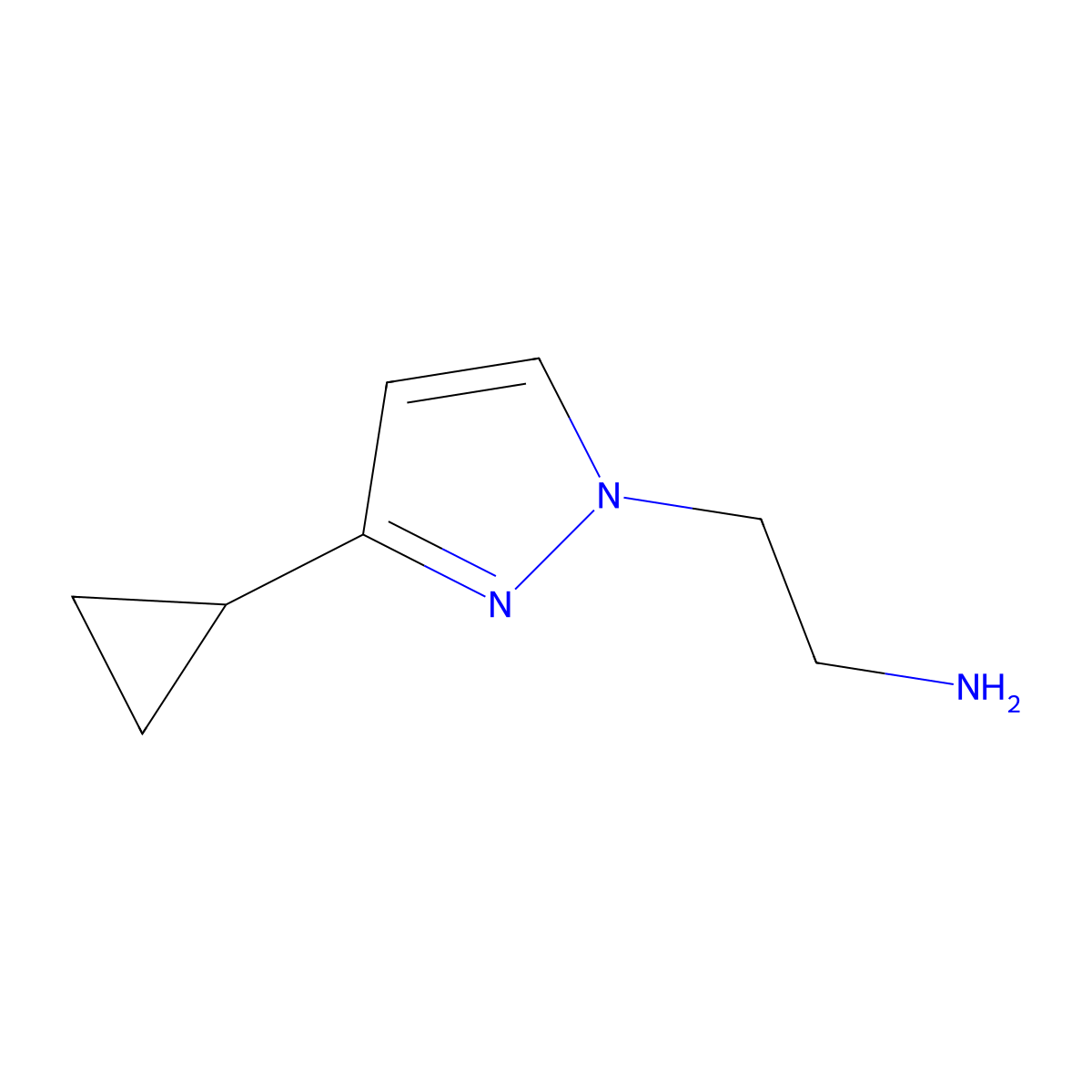 2-(3-Cyclopropylpyrazol-1-yl)ethylamine molecular structure, CAS 1004451-87-9
