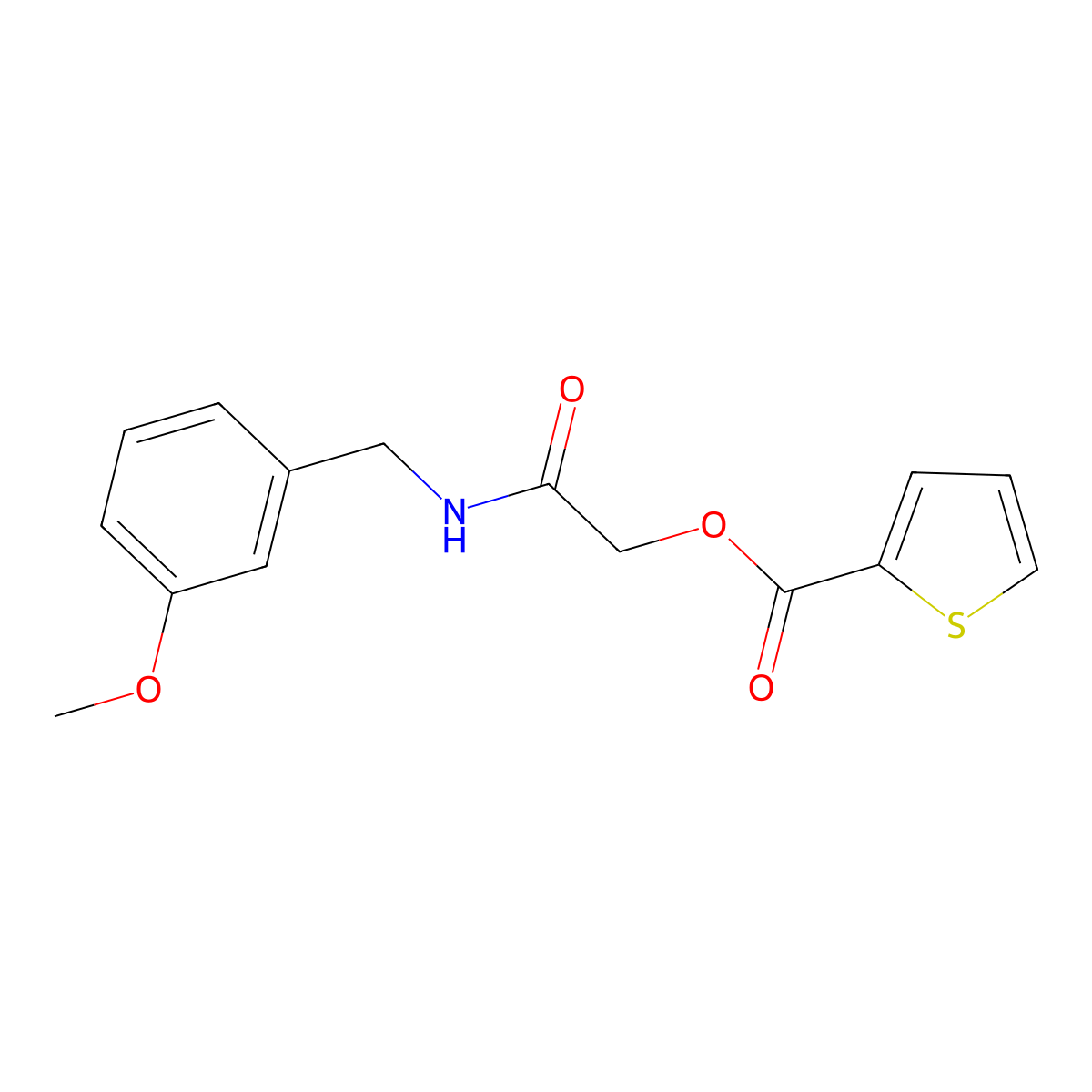 [2-[(3-Methoxyphenyl)methylamino]-2-oxoethyl] thiophene-2-carboxylate molecular structure, CAS 1004458-53-0
