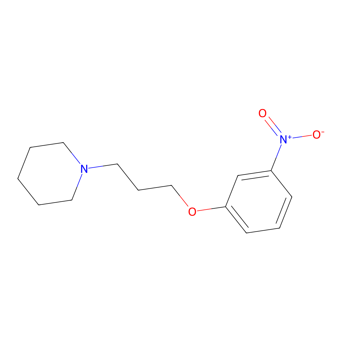 1-[3-(3-nitrophenoxy)propyl]piperidine Hydrochloride molecular structure, CAS 1004462-02-5