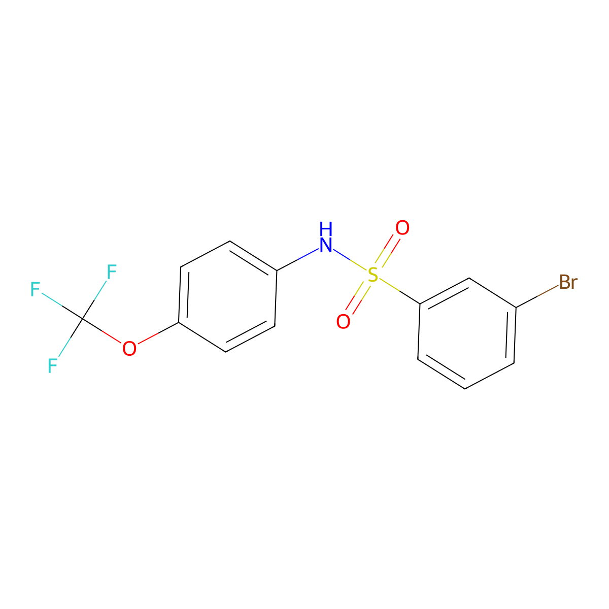3-bromo-N-[4-(trifluoromethoxy)phenyl]benzenesulfonamide molecular structure, CAS 1004466-00-5