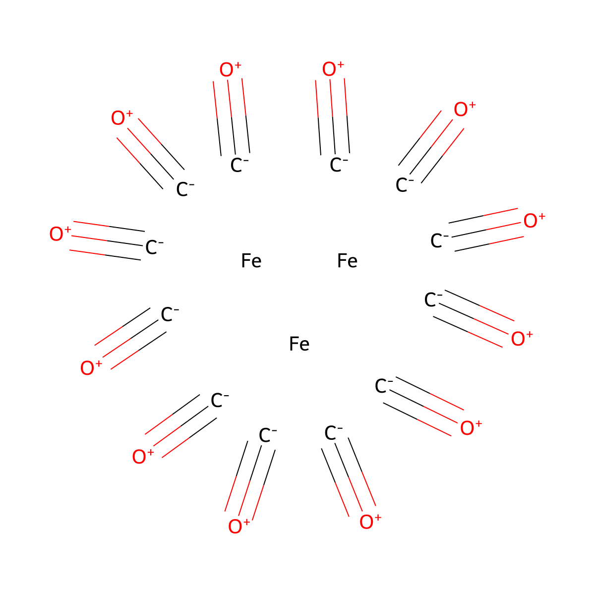 Triiron dodecacarbonyl molecular structure, CAS 100447-70-9