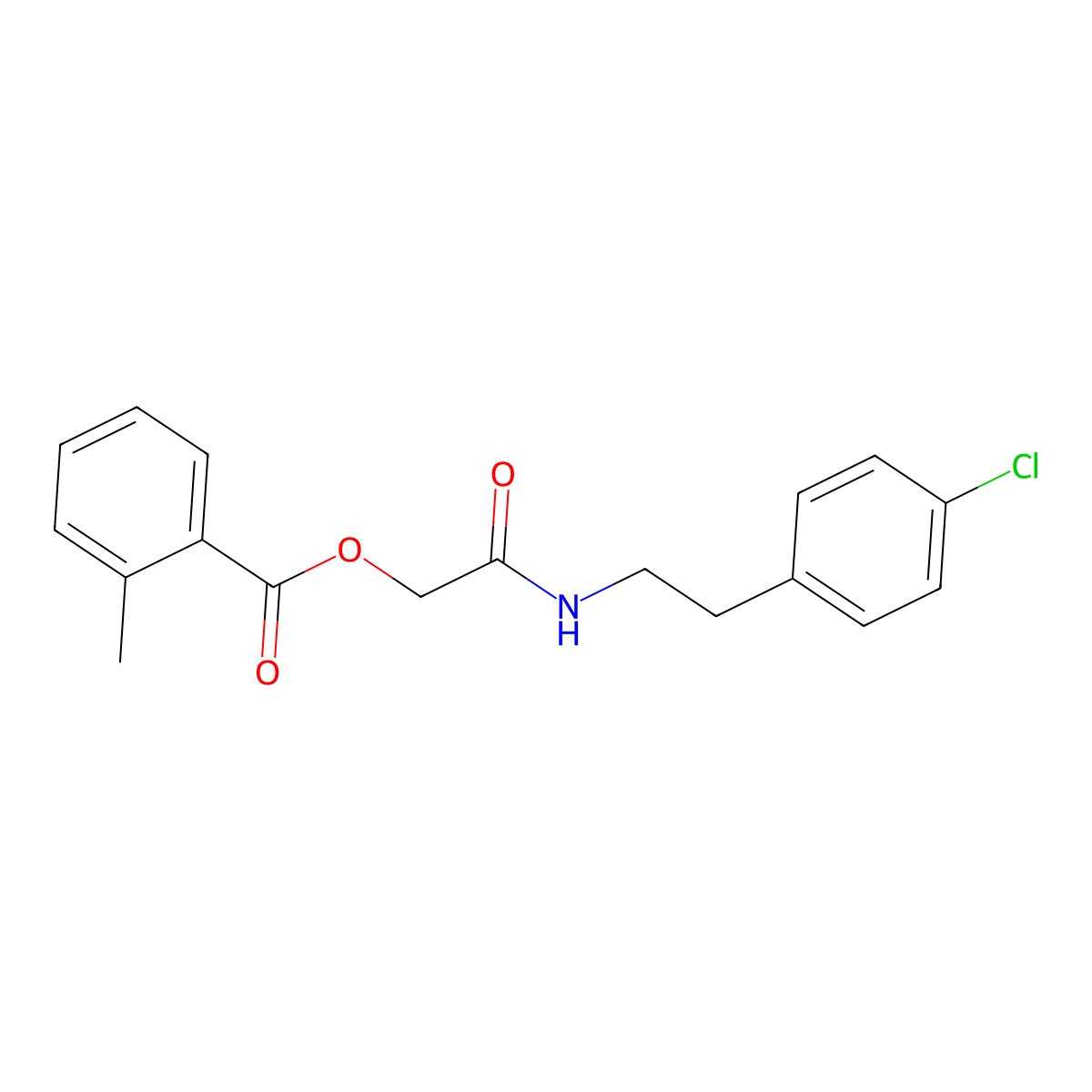 [2-[2-(4-Chlorophenyl)ethylamino]-2-oxoethyl] 2-methylbenzoate molecular structure, CAS 1004482-42-1