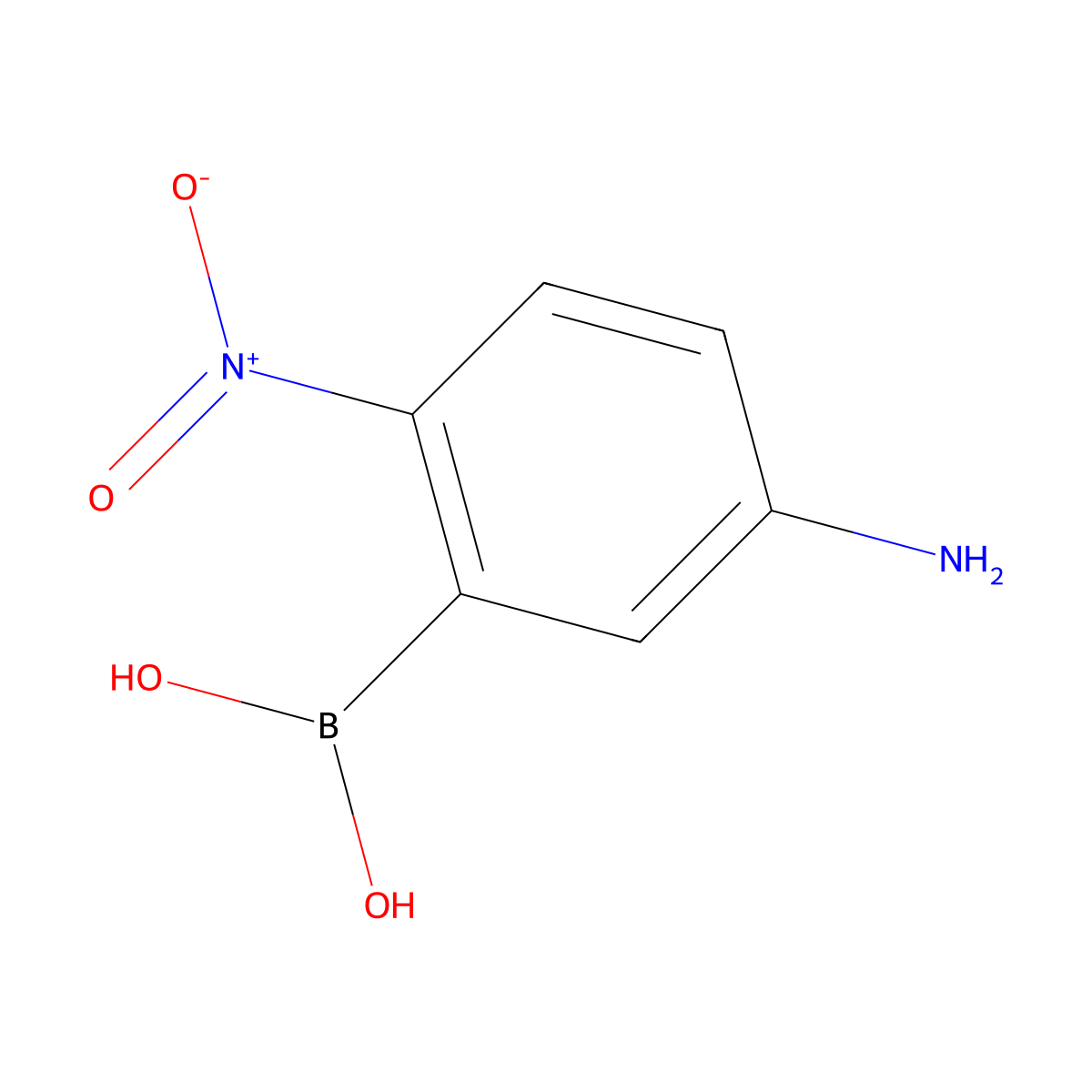 (5-Amino-2-nitrophenyl)boronic acid molecular structure, CAS 100449-87-4