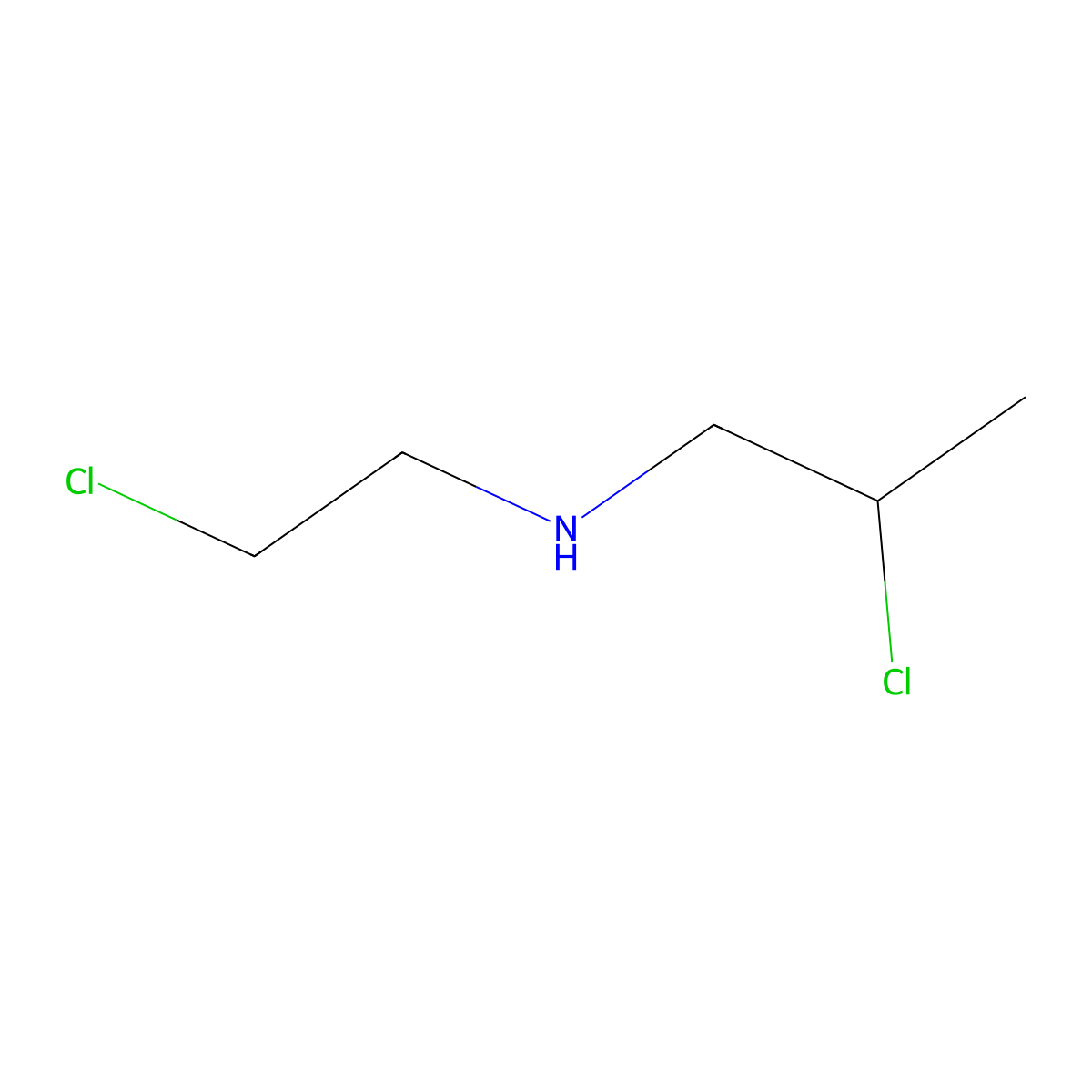 (2-Chloroethyl)(2-chloropropyl)amine molecular structure, CAS 100449-91-0