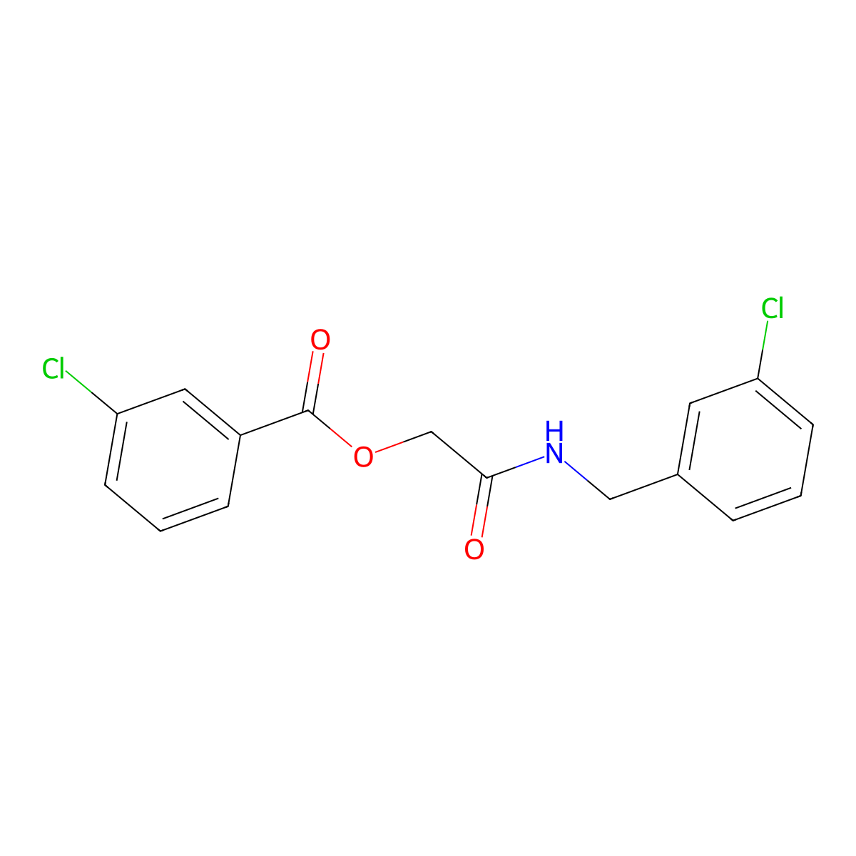 2-((3-Chlorobenzyl)amino)-2-oxoethyl 3-chlorobenzoate molecular structure, CAS 1004490-28-1
