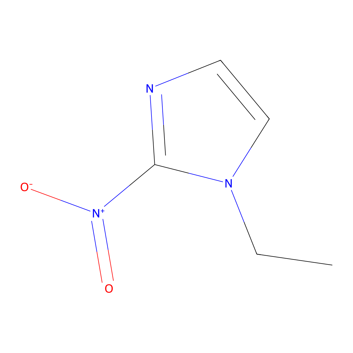 1-Ethyl-2-nitro-1H-imidazole molecular structure, CAS 10045-33-7