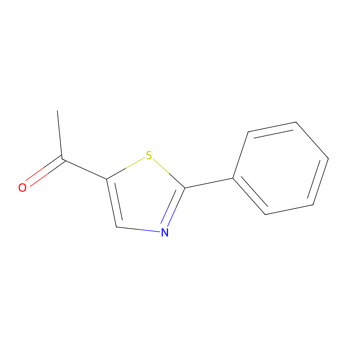 1-(2-Phenyl-1,3-thiazol-5-yl)ethan-1-one molecular structure, CAS 10045-50-8