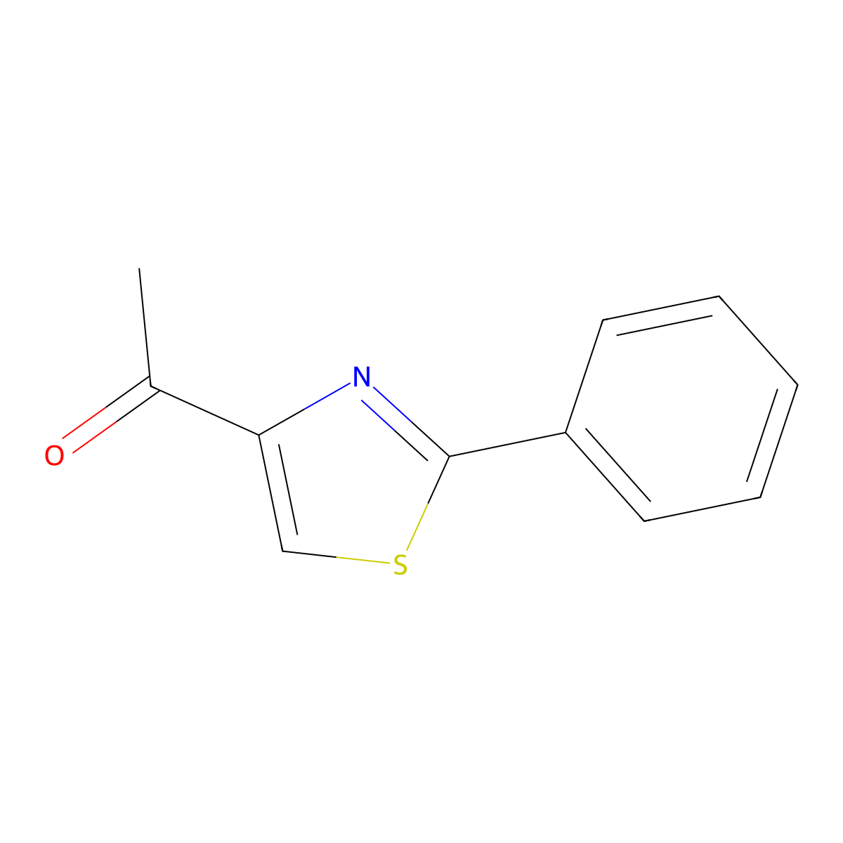 1-(2-Phenyl-1,3-thiazol-4-yl)ethan-1-one molecular structure, CAS 10045-52-0