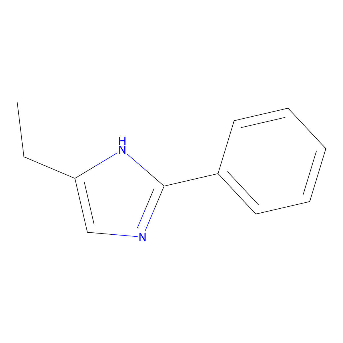 4-Ethyl-2-phenyl-1H-imidazole molecular structure, CAS 10045-56-4