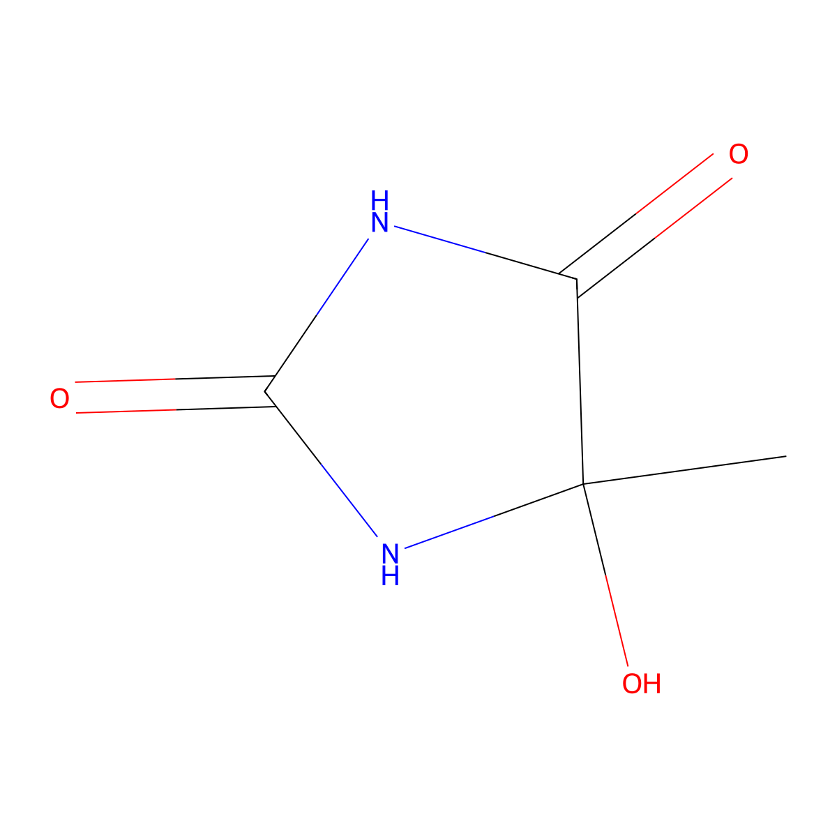 5-Hydroxy-5-methylhydantoin molecular structure, CAS 10045-58-6