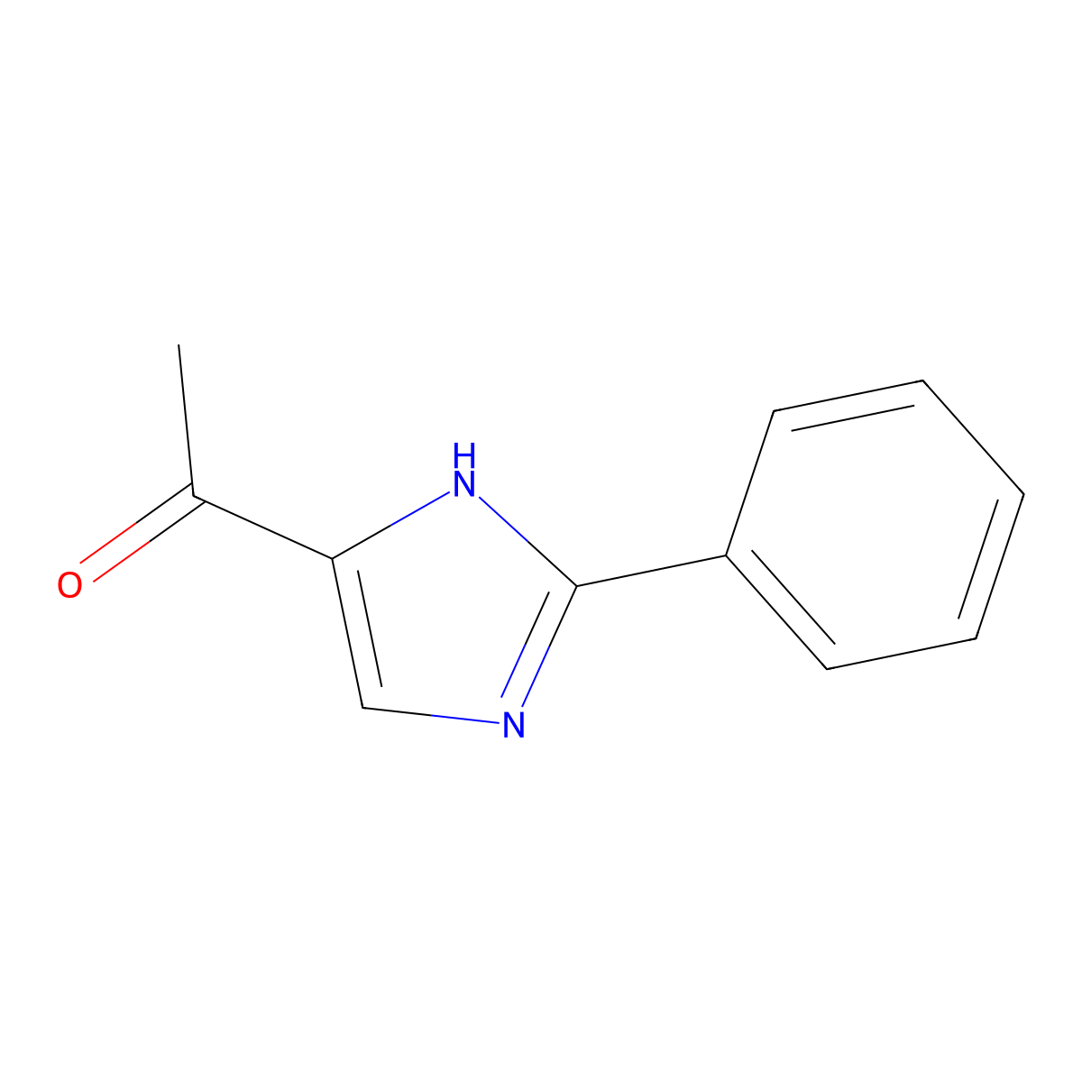 1-(2-Phenyl-1H-imidazol-5-yl)ethan-1-one molecular structure, CAS 10045-68-8